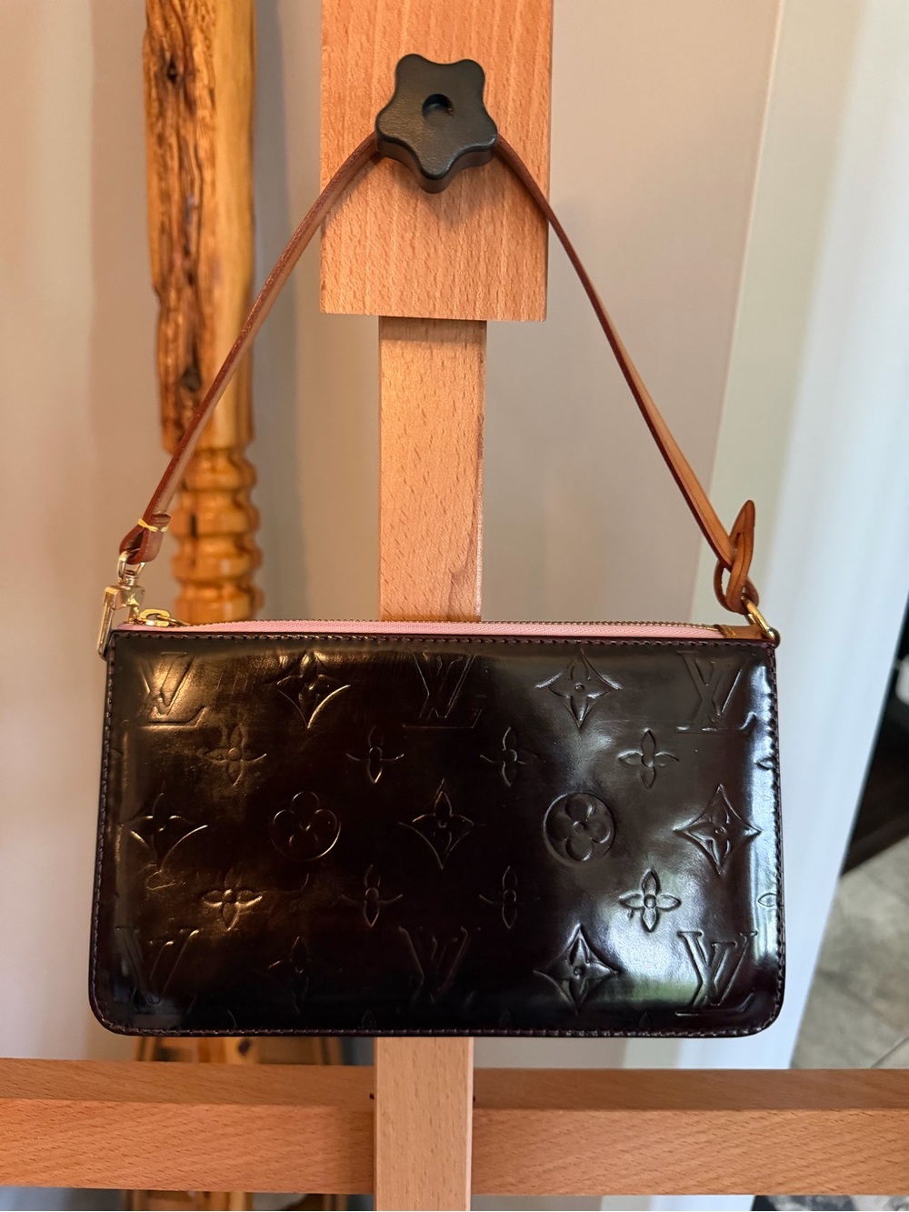 Louis Vuitton Lexington Accessories Pochette | Custom Dyed Burgundy Vernis | Aut